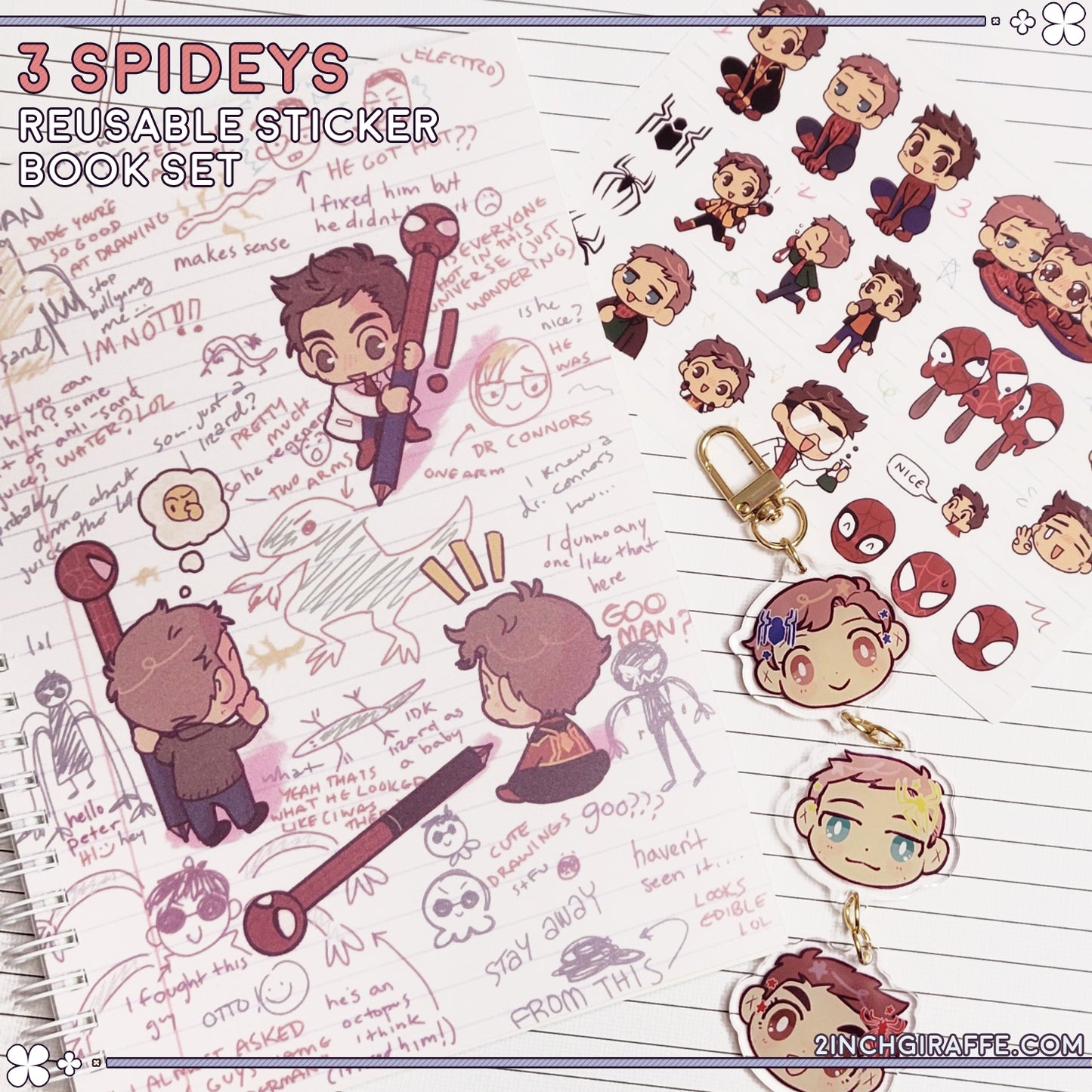 3 Spideys - Reusable Sticker Book Set