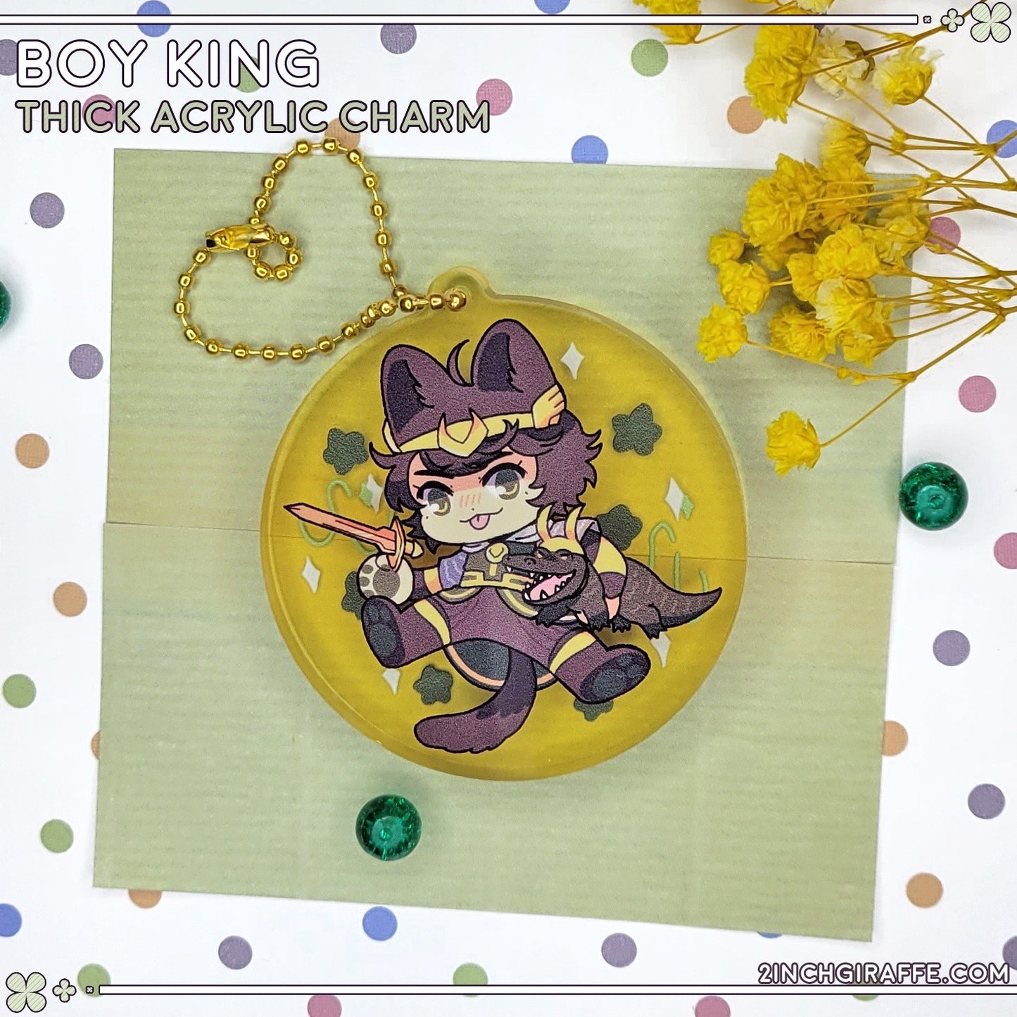 Boy King Thick Acrylic Charm