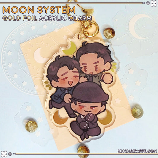Moon System Gold Foil Charm