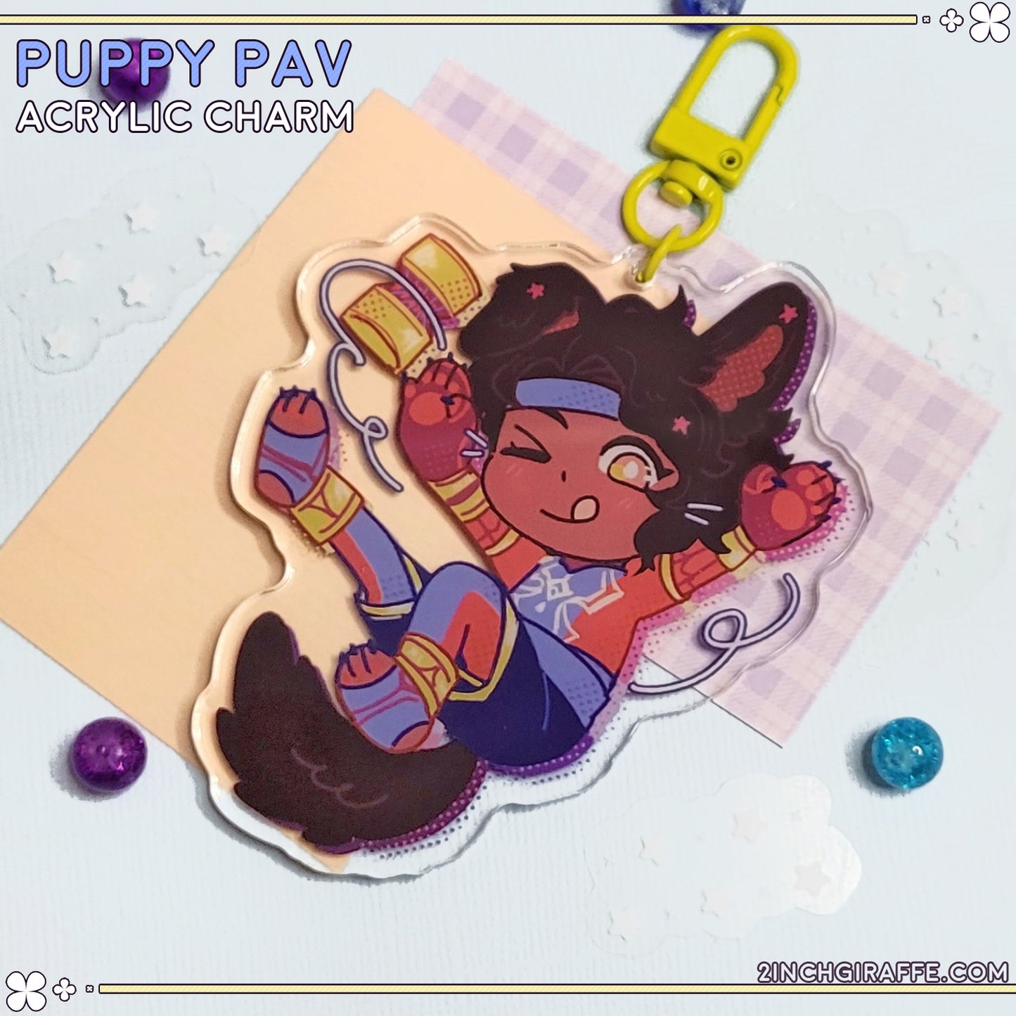 Puppy Pav Acrylic Charm