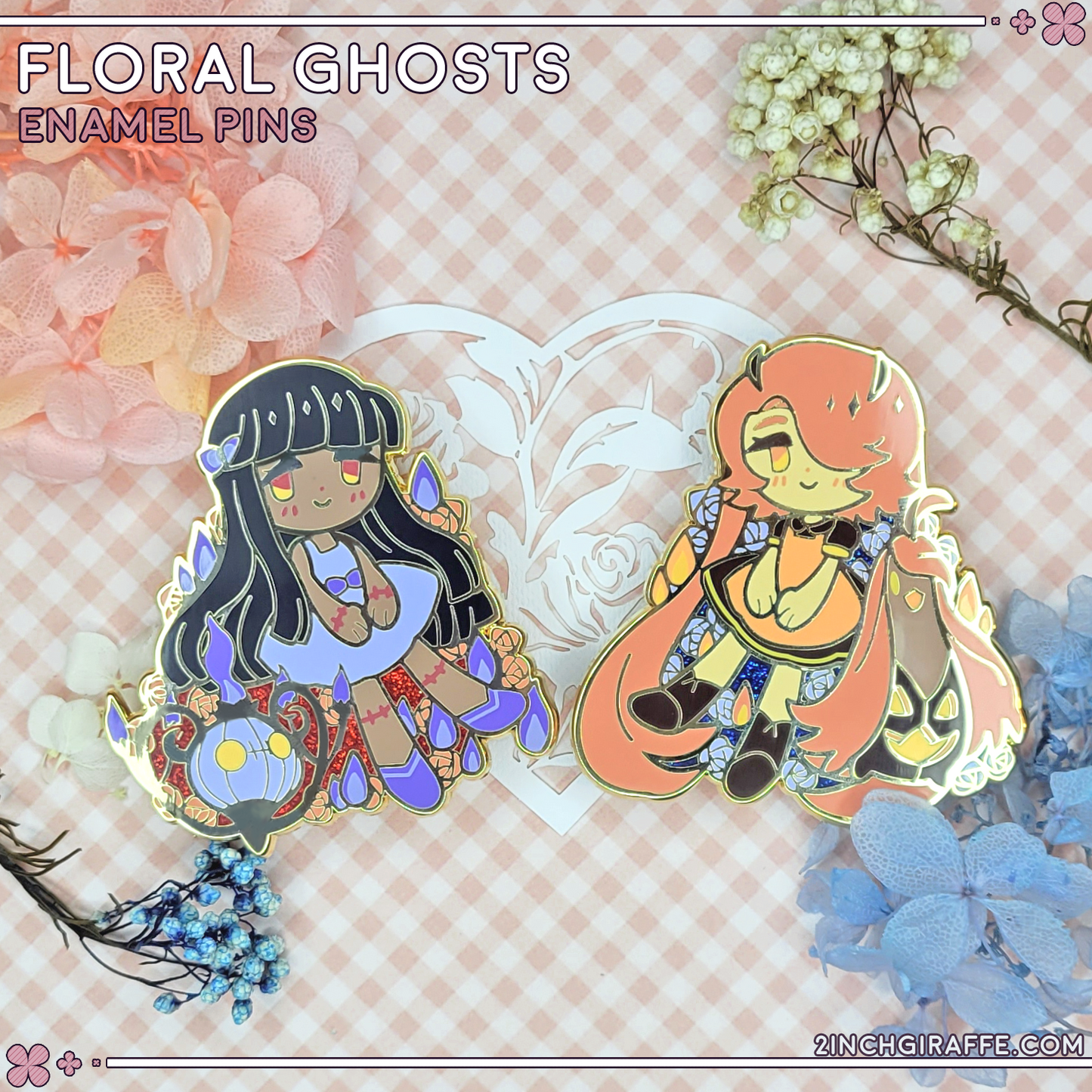Floral Ghosts Enamel Pins