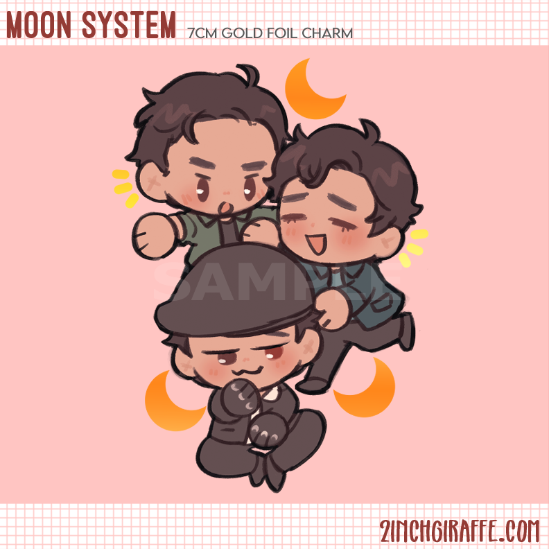 Moon System Gold Foil Charm