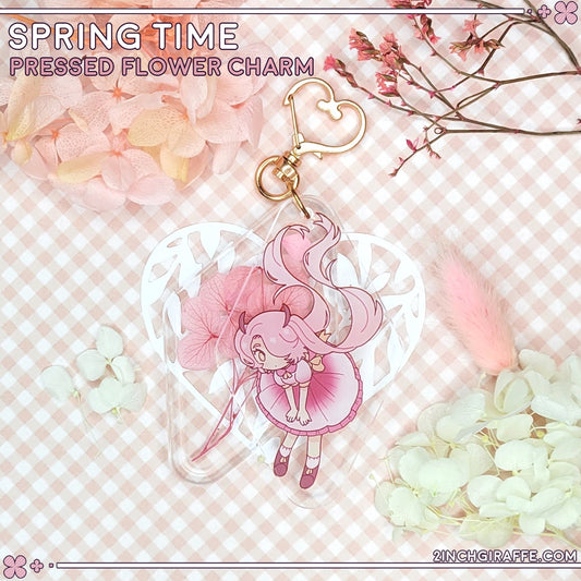 Spring Time Pressed Flowers Charm